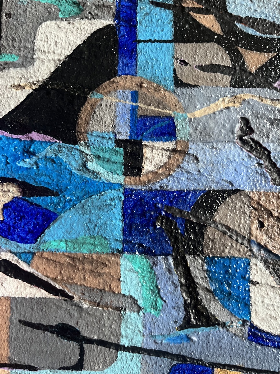 Abstract Painting Featuring A Geometric Composition, Signed By Robert Meyer-photo-4