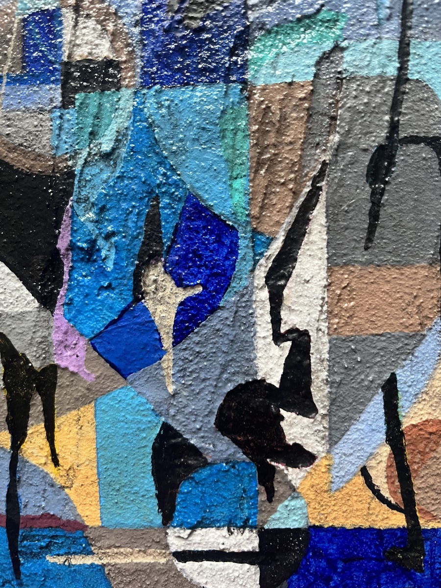 Abstract Painting Featuring A Geometric Composition, Signed By Robert Meyer-photo-4