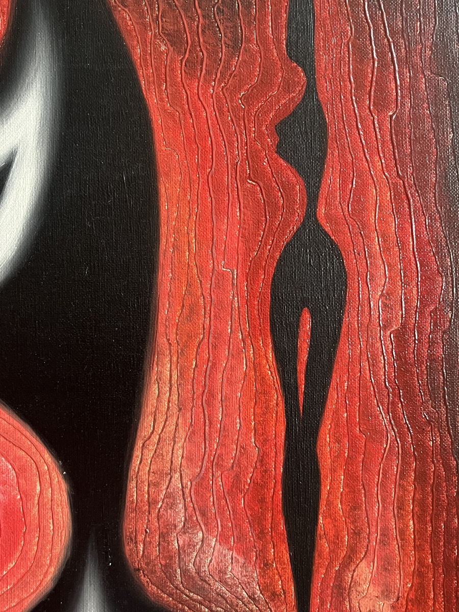 Surrealist Futurist Painting Signed By Raymond Georgein-photo-2