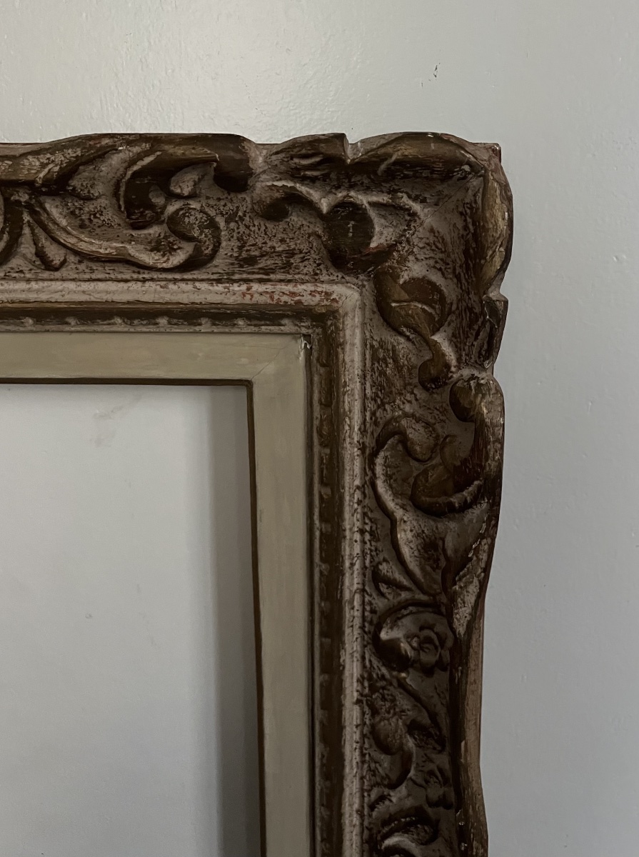 Montparnasse Carved Wooden Frame From The 1930s, Standard Size 10 P: 55 Cm X 38 Cm-photo-2