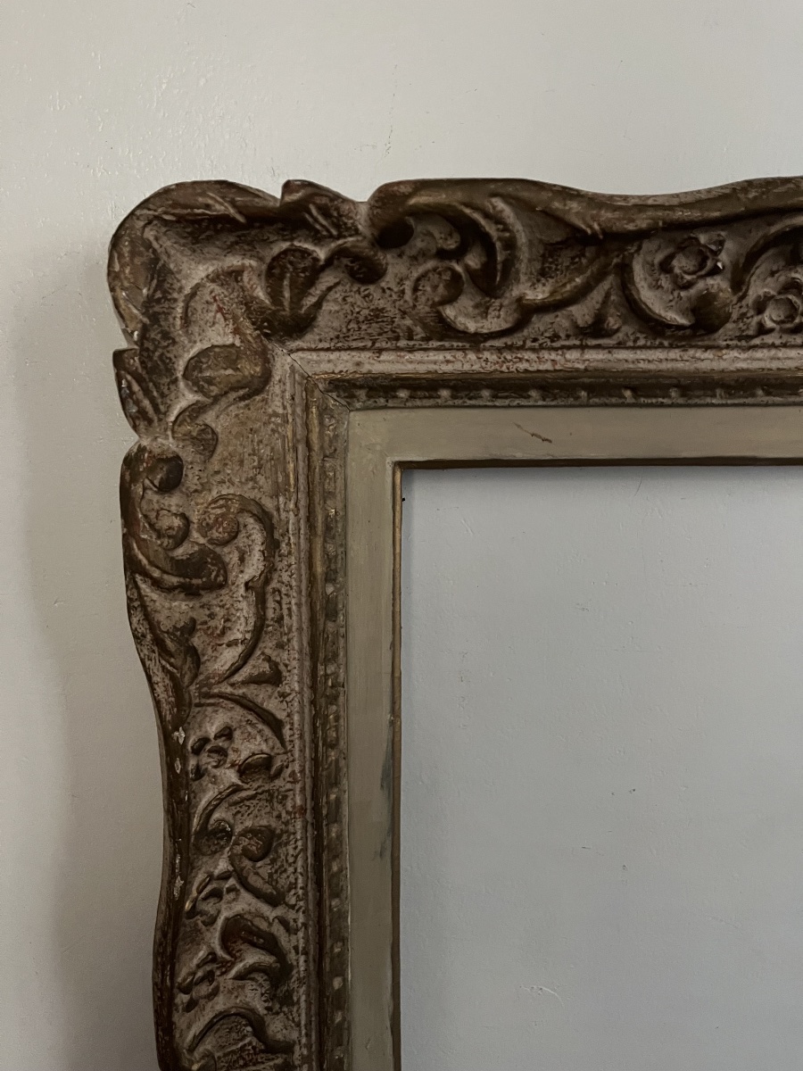 Montparnasse Carved Wooden Frame From The 1930s, Standard Size 10 P: 55 Cm X 38 Cm-photo-3