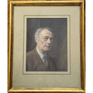 Leon Garraud (1877-1961) Self-portrait Of The Painter Oil On Cardboard Signed And Framed