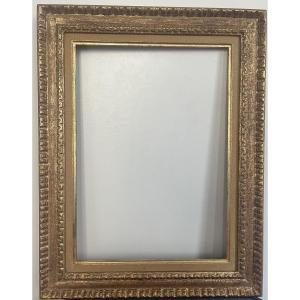 Cadre Doré En Bois Pour Châssis Standard  8 P Feuillure 46 Cm X 33 Cm