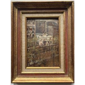 Tableau les grands boulevards Paris peinture impressionniste signée Fernand Laval 1886-1966