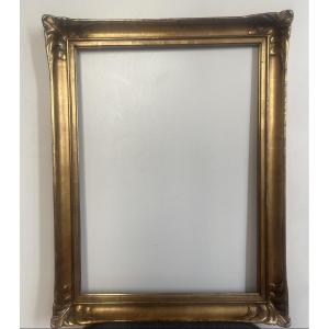 Antique Belle époque Frame With Floral Decoration In The Corners; Depth: 63 Cm X 46 Cm