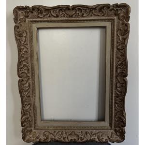 Cadre Montparnasse en bois sculpté des années 30 format standard 10 P : 55 cm x 38 cm