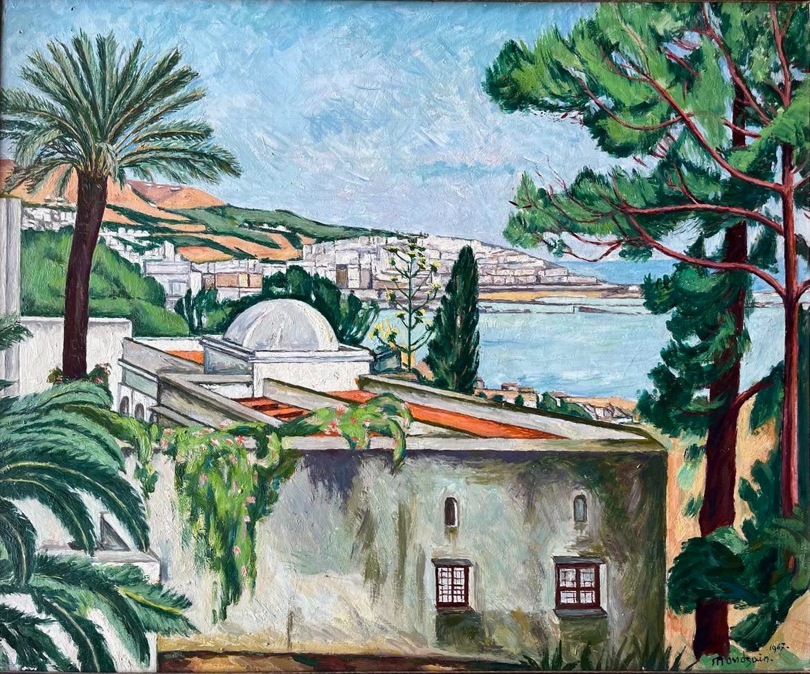 Simon Mondzain  (Chelm 1888- Paris 1979) "Alger, Villa d’Abdel-Tiff" HSC signée-1967-37x46cm