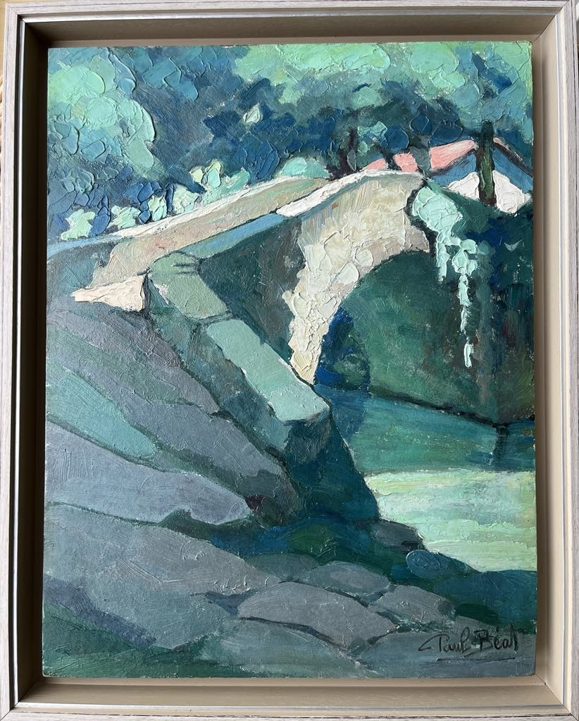 Paul Beat   Eyheraberry Bridge-saint-jean-pied-de-port-basque Country  Panel 35x27-photo-2