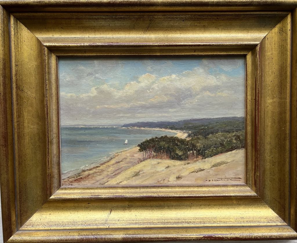 Henri d'Hauterive (1865 –1957) "the Arcachon Basin Seen From The Large Dune" Oil/panel 19x27 -photo-2