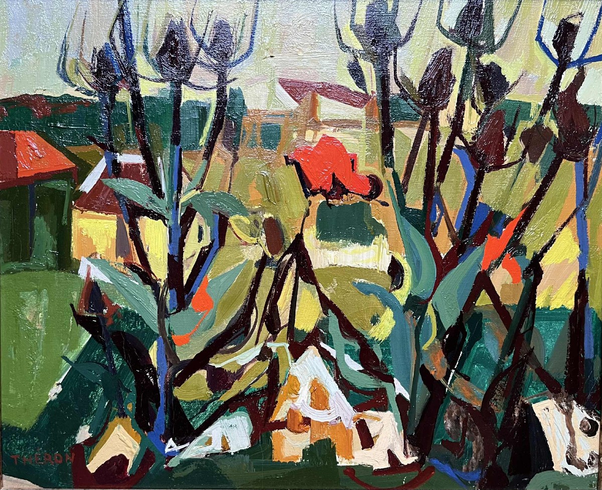Pierre Theron (1918 – 2001) - "the Thistles" (1960) Oil/canvas, Signed Lower Left , 38 X 46 Cm