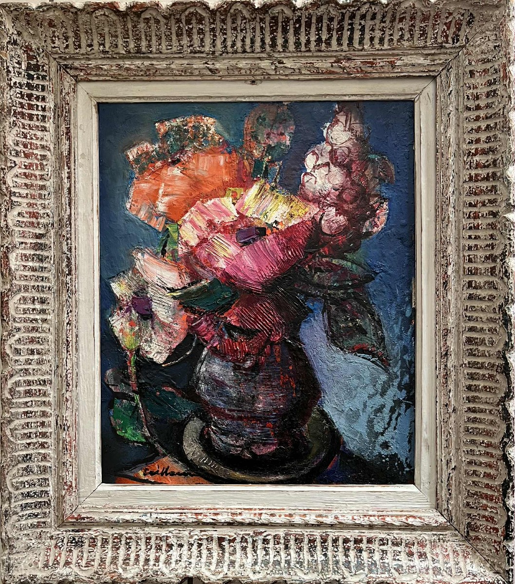 Rodolphe CAILLAUX (1904 – 1989)  "Le bouquet d’anniversaire” - Pays basque - HST SBG 46x38 cm-photo-2