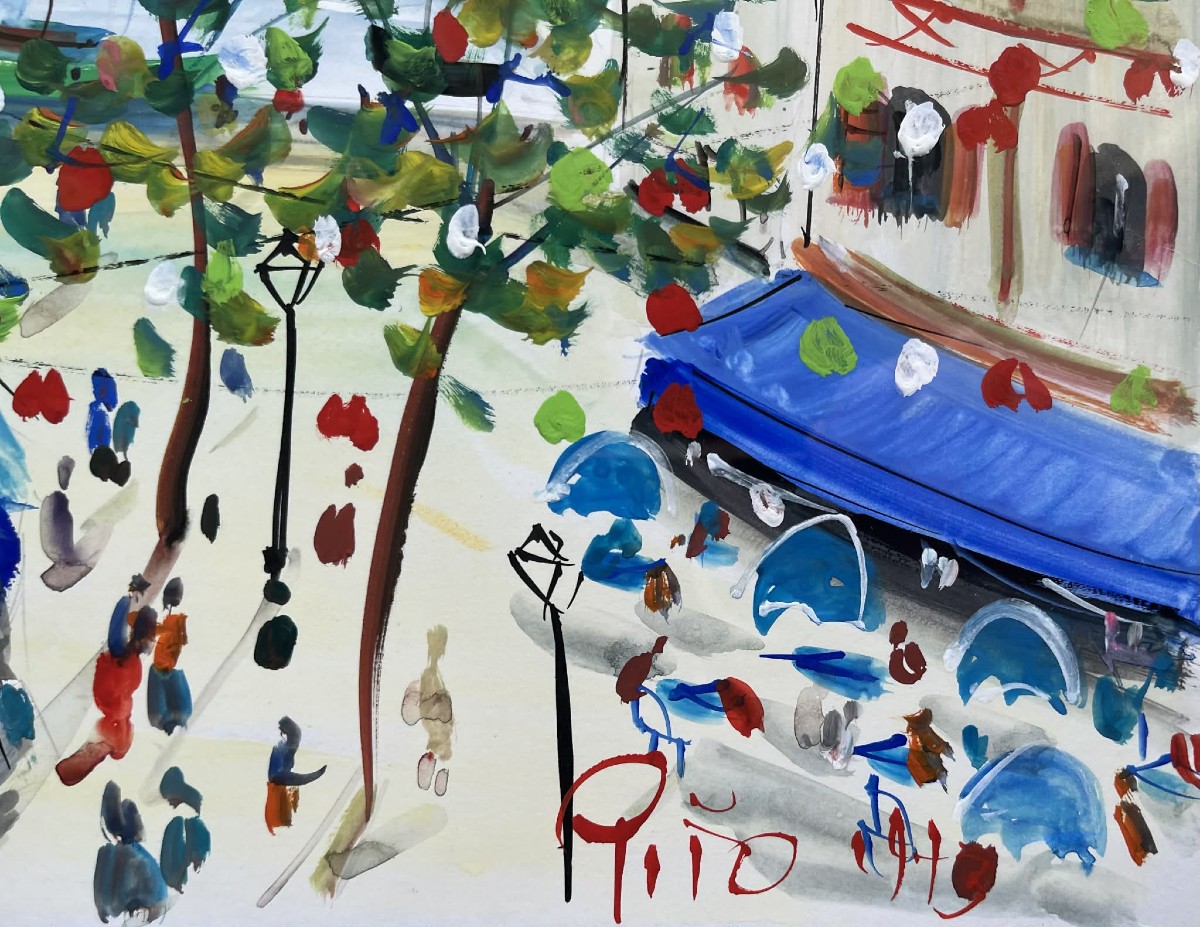 Pito (1924-2000) Place Louis XIV In Saint-jean-de-luz, Basque Country. Watercolor/gouache, 38 X 58 Cm-photo-4
