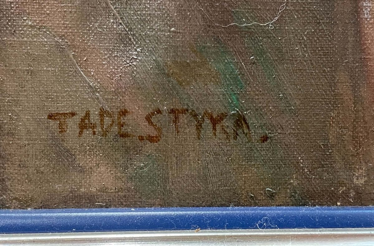 Tadé STYKA (Kielce1889–New York 1954) Peintre Polonais Portrait de Natacha Rambova  HST46x38 cm-photo-2