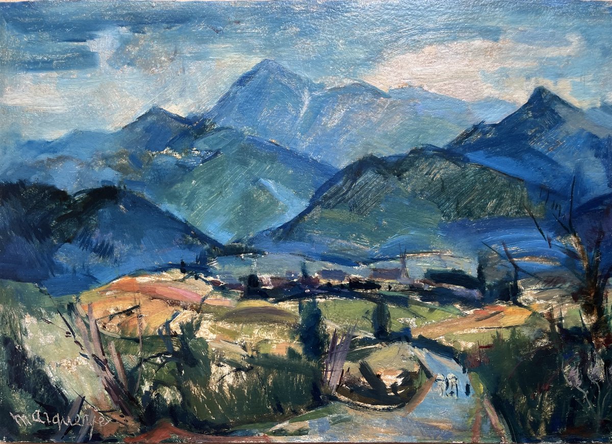 Jean Marquerie (1905–1968)  Pic Du Midi De Bigorre And Pic Montaigu, Pyrenees Oil/panel 47x65 