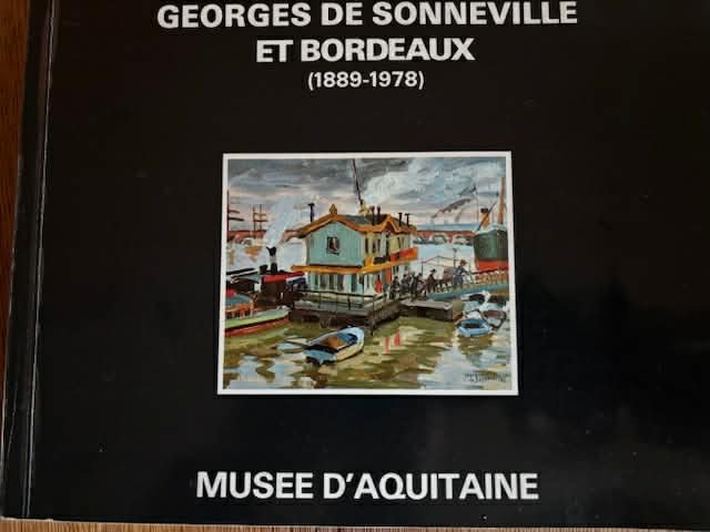 Georges De Sonneville (1889–1978) Pier On The Garonne River Bordeaux Ca. 1920 Oil/canvas 27x35 -photo-3