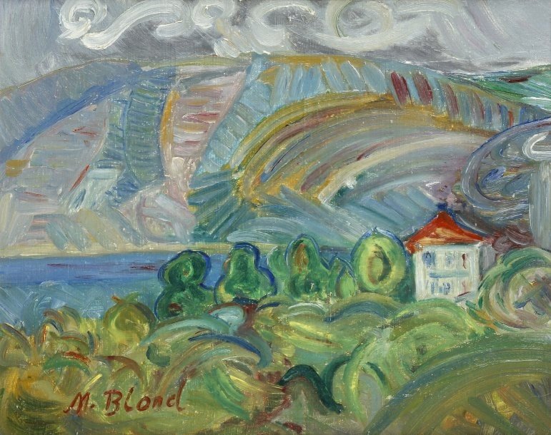 Maurice Blond (1899-1974) "landscape Near Ceret " Oil On Canvas 33 X 41 Cms