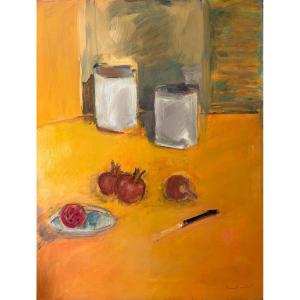 Charles Pierre-humbert (1920-1992) "still Life With Pomegranates" Oil/canvas Signed 116 X 90 