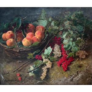Alexis Kreyder (1839-1912) "still Life" Oil On Canvas Signed 47x56 Cms