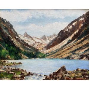 Maurice MARTIN (1894 -1978) - Massif du Vignemale et lac de Gaube - Pyrénées » HSP 19,5 x 24 cm
