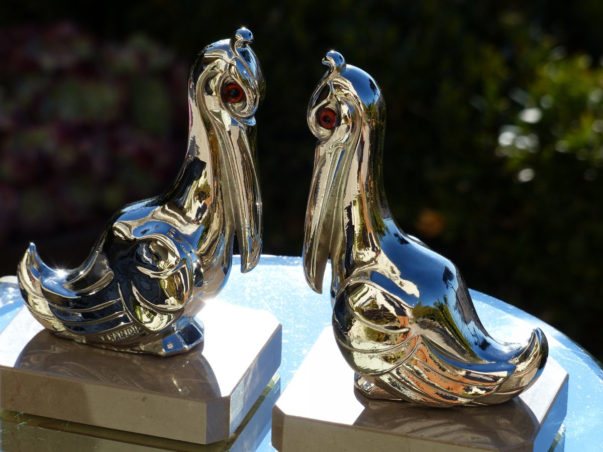 Pair Of Art Deco Bookends Signed Franjou-photo-3