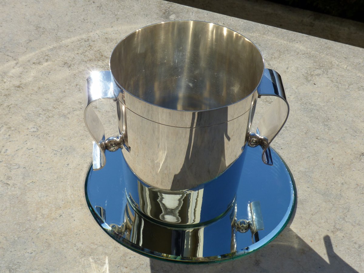 Seau à Champagne Gallia Christofle Luc Lanel Art Deco -photo-8