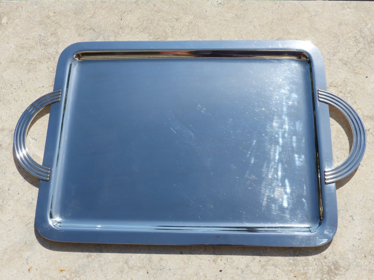 Christofle Ondulation Art Deco Tea Service 1935 Luc Lanel-photo-7