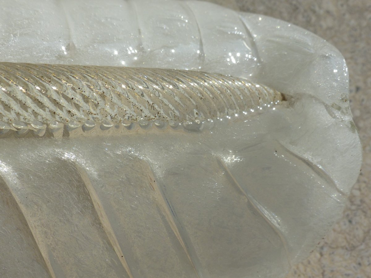 Pair Of Italian Feather Sconces 1960 Murano Venini -photo-7