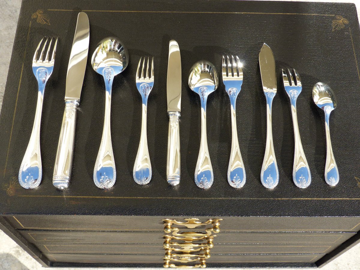 Ménagère Christofle Malmaison 127 Pièces Dans Son Coffret -photo-4