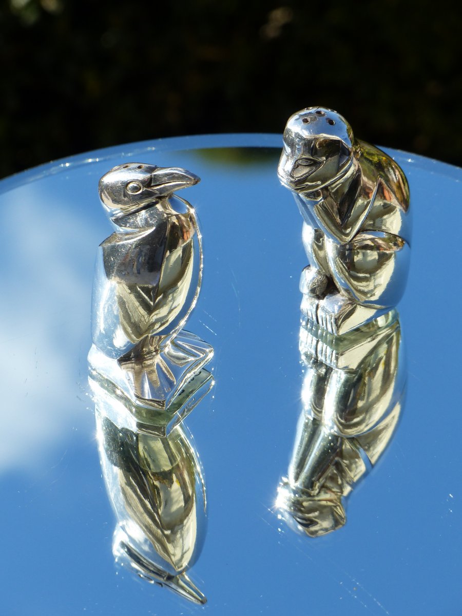Animal Salt & Pepper Shakers Gallia From The Art Deco 1930-photo-4