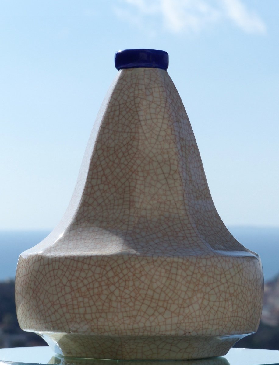Longwy Art Deco Crackle Vase-photo-2