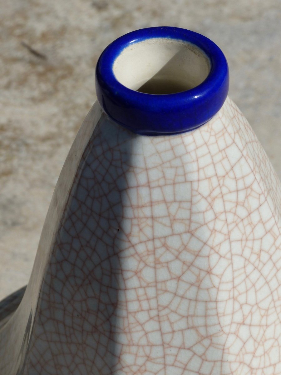 Longwy Art Deco Crackle Vase-photo-3