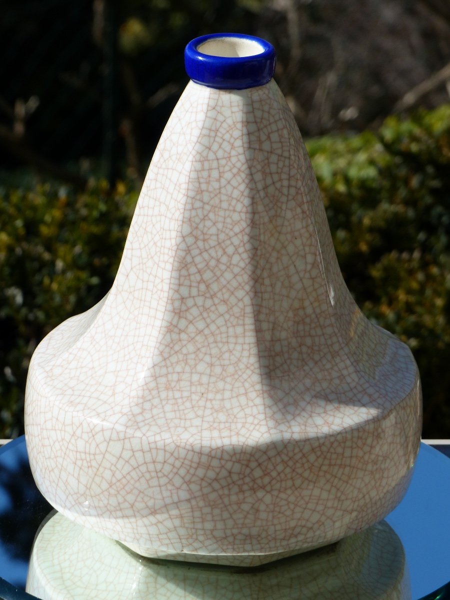 Longwy Art Deco Crackle Vase