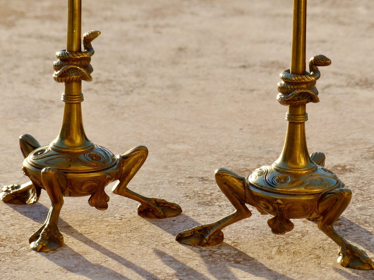 Paire De Bougeoirs Art Nouveau -photo-3