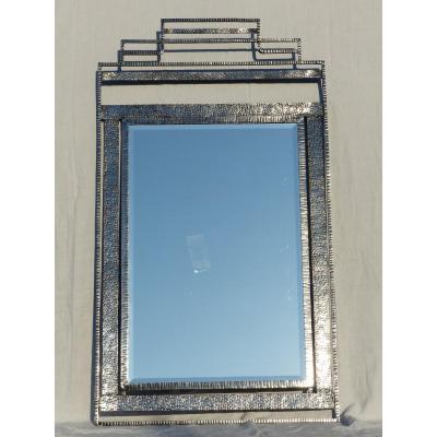 Art Deco Mirror Wrought Iron And Bevel-edge Mirror 1930
