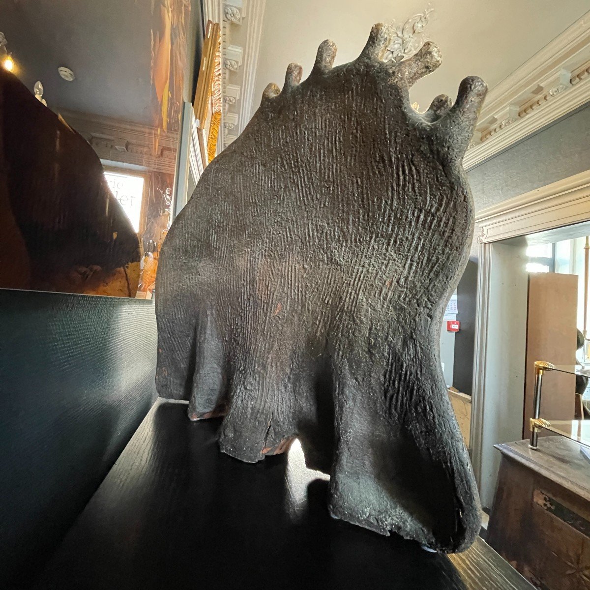 Yves Rhaye, Importante (67cm) Sculpture Biomorphique Fantastique Céramique Brutaliste, Ca 1960s-photo-6