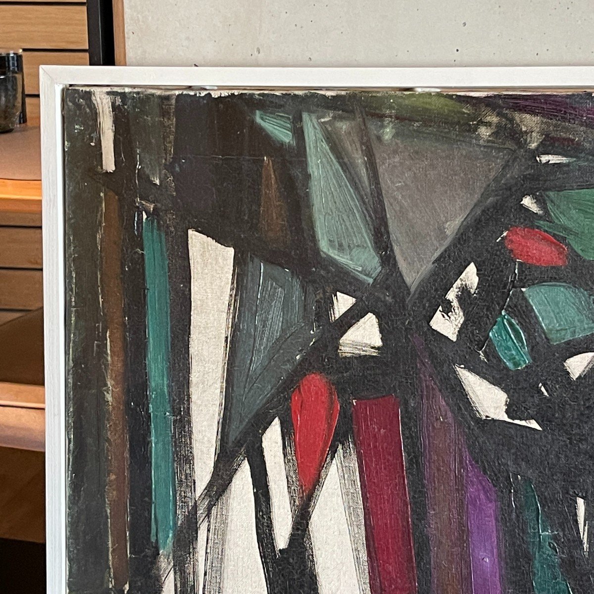 Ferdinand Vonck, Abstract Painting, Oil Painting On Canvas, Ca 1950-photo-3