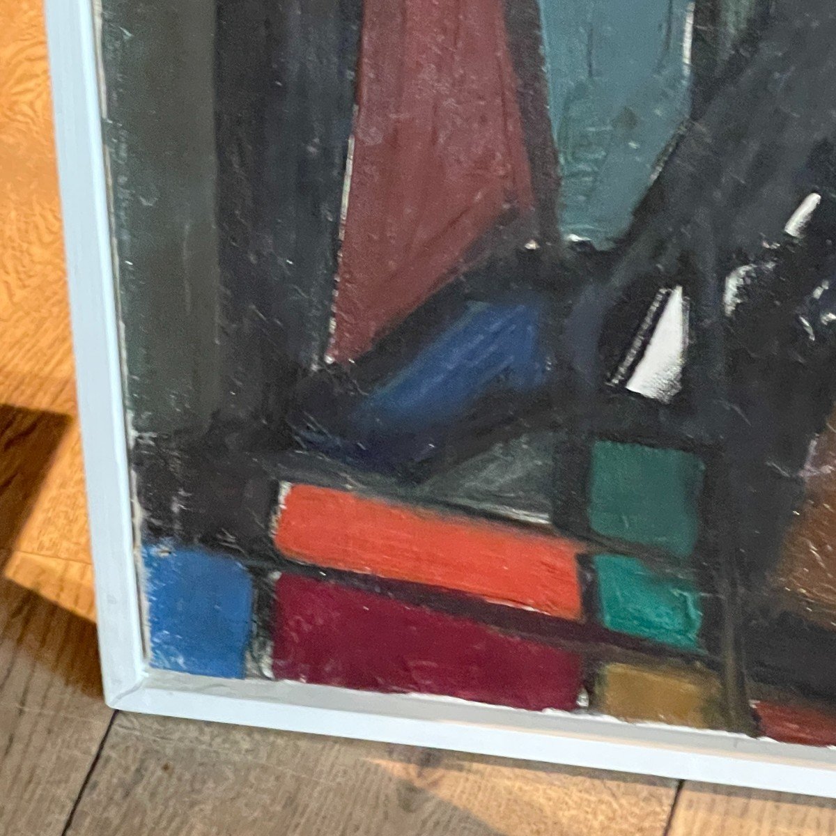 Ferdinand Vonck, Abstract Painting, Oil Painting On Canvas, Ca 1950-photo-5