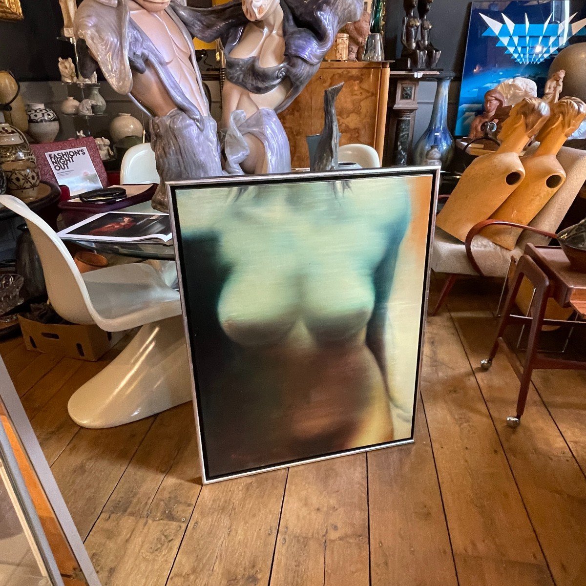 Mackowiak Erwin " Nu 1972 " Pop'art Belge, Tableau / Peinture / Huile Sur Toile-photo-2