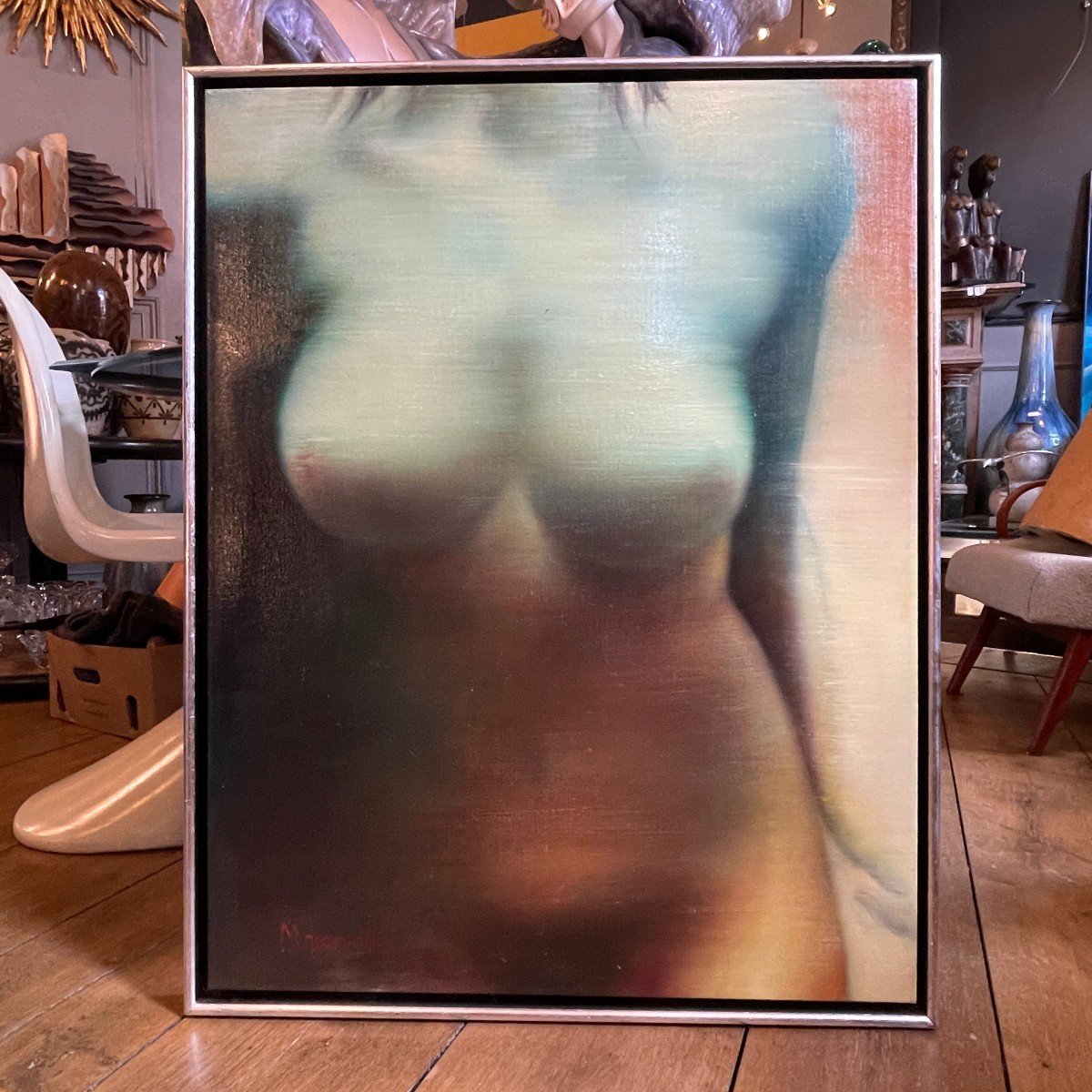 Mackowiak Erwin " Nu 1972 " Pop'art Belge, Tableau / Peinture / Huile Sur Toile-photo-7