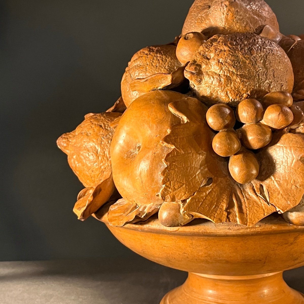 Terracotta Fruit Bowl Of Abundance, Baroque Style, Italian Work, Ca 1900-photo-4