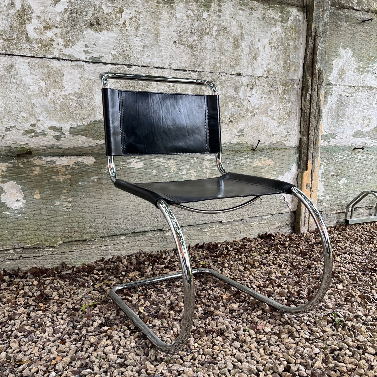 Ludwig Mies Van Der Rohe / Fasem Set Of 4 Mr10 Cantilever Chairs Black Ca 1970-photo-3