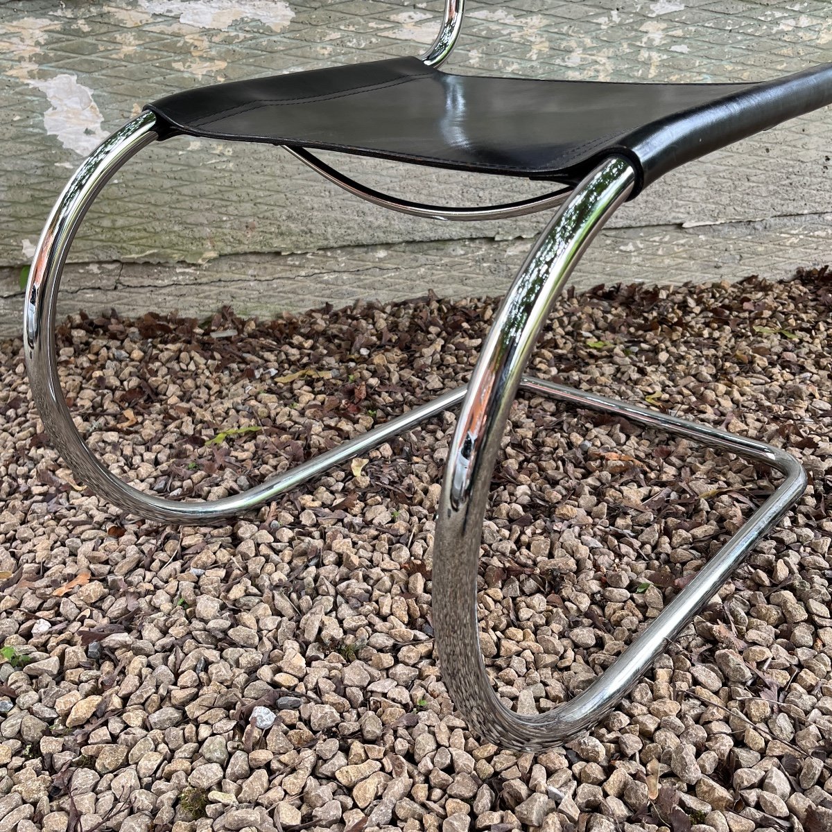 Ludwig Mies Van Der Rohe / Fasem Set Of 4 Mr10 Cantilever Chairs Black Ca 1970-photo-3