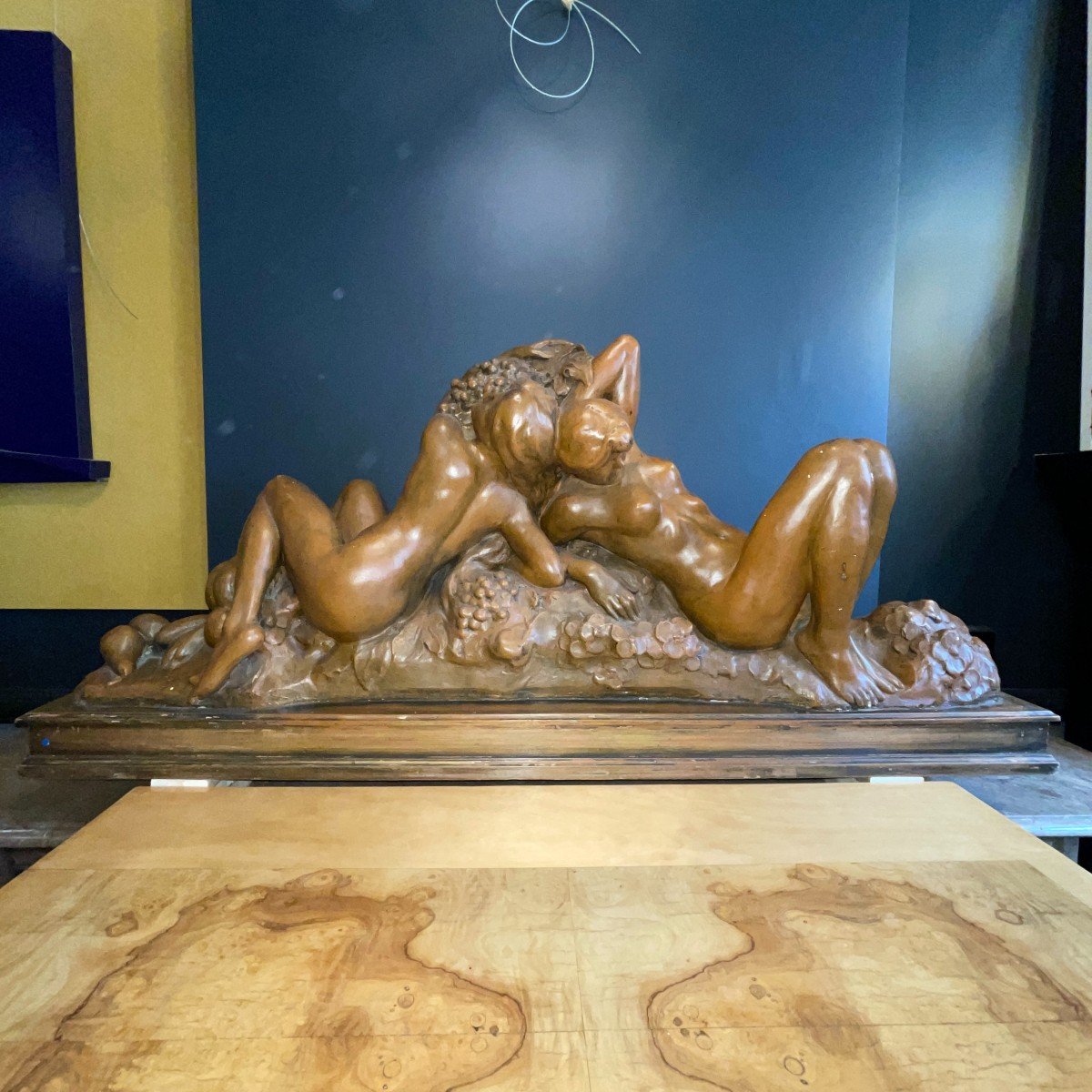 Jef Lambeau (attr) 'bacchantes' Sculpture 127cm, Femmes Nues & Fruits, Ca 1900-photo-6