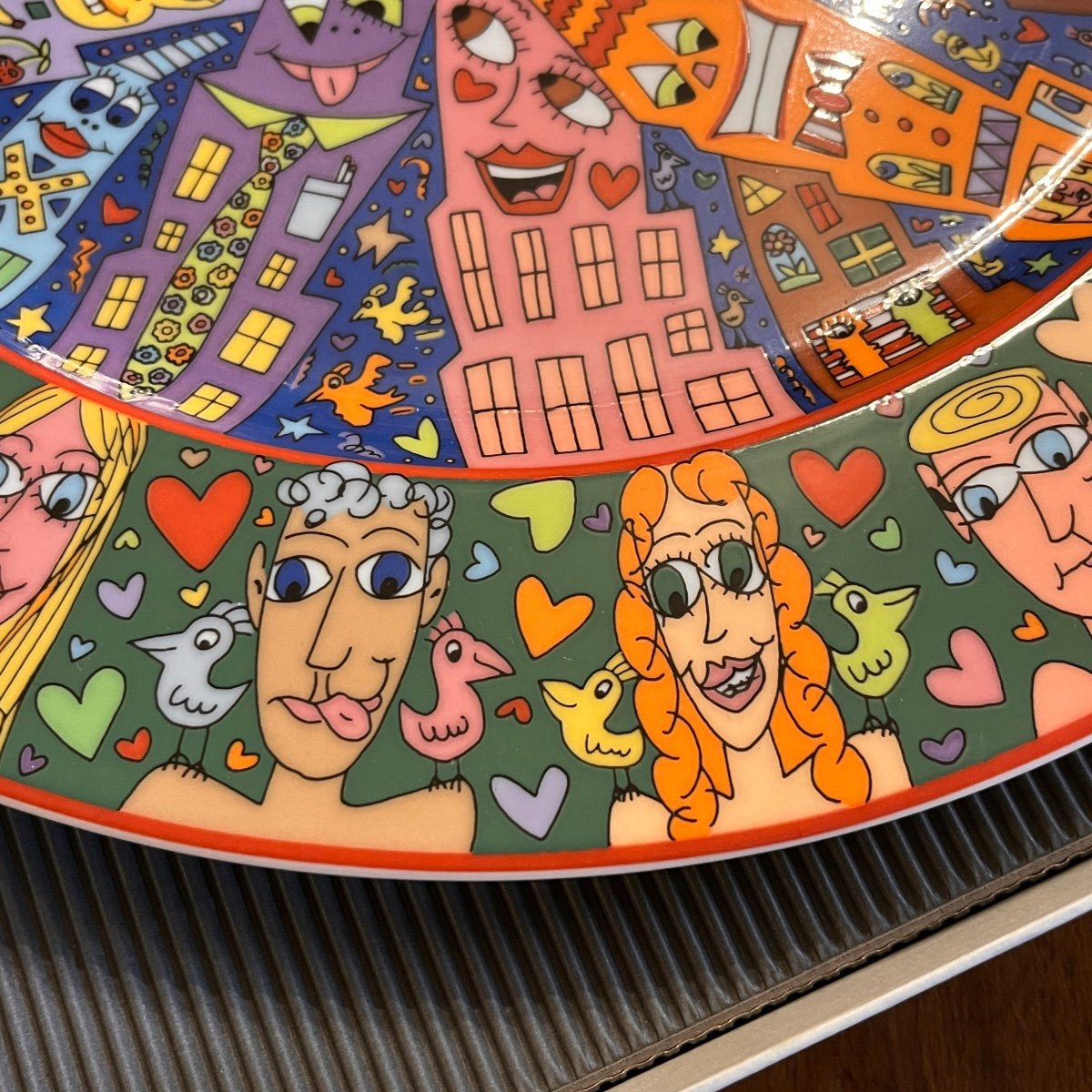 James Rizzi Rosenthal Studio Line, Numbered Porcelain Street Art Plate, Ca 80s-photo-7