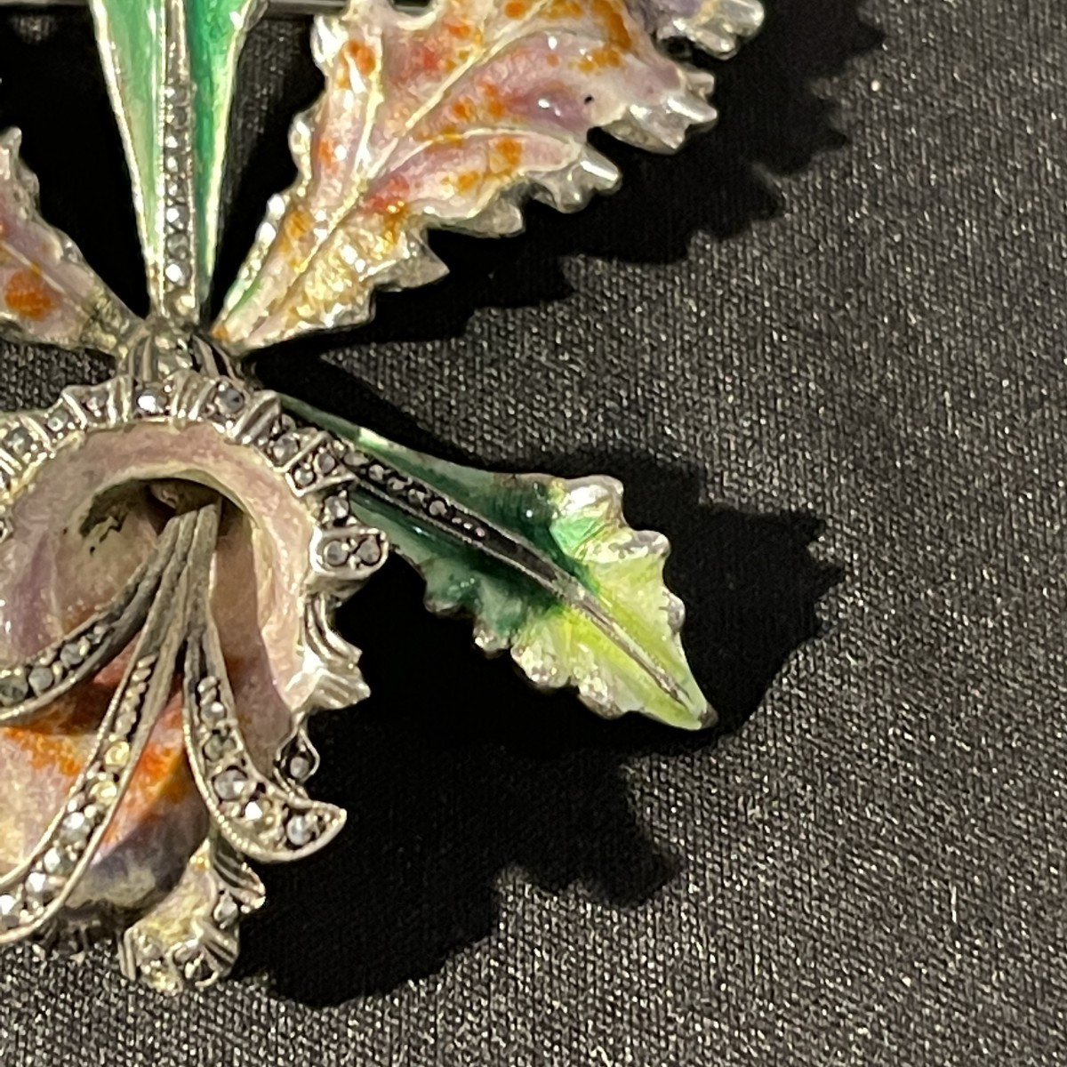 BIJOU ANCIEN BROCHE FLEUR ARGENT MASSIF FILIGRANÉ #CL# A3