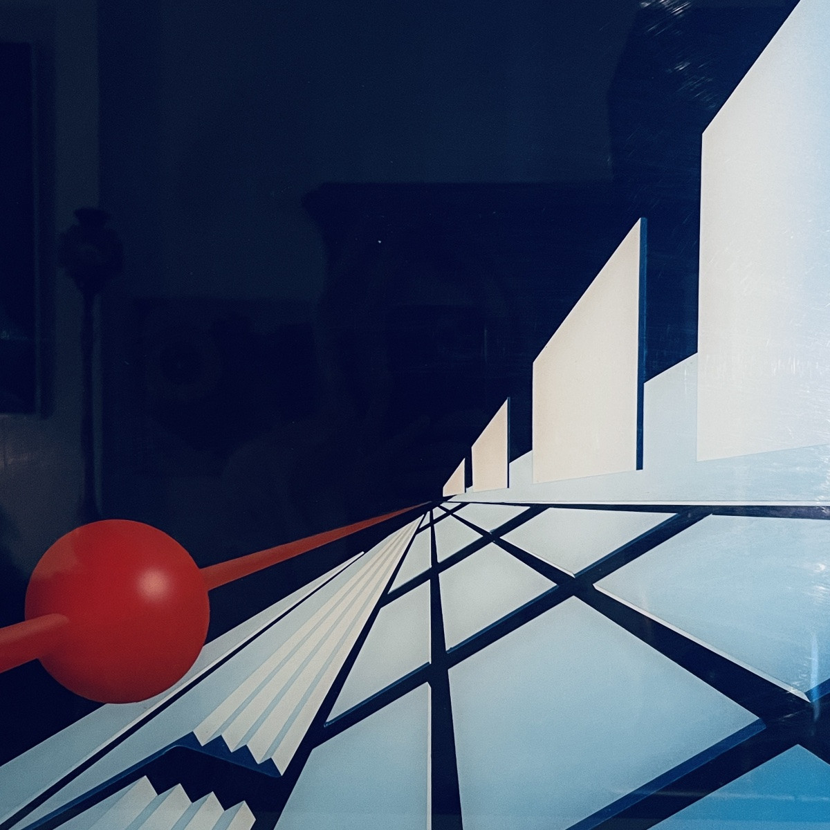 Patrice Placeman ''boule Rouge" Peinture églomisé Huile Sous Plexiglass, 1996-photo-3