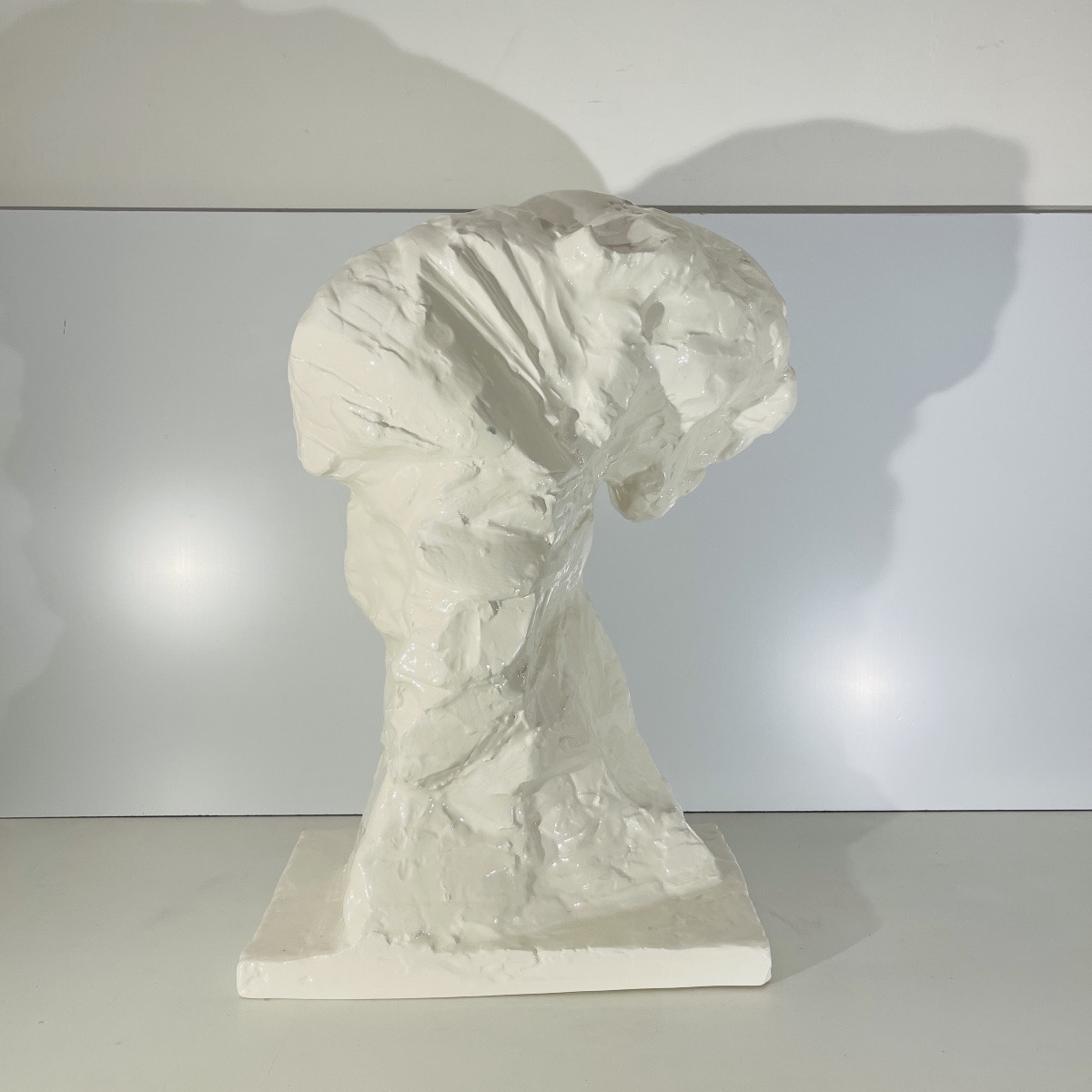 Patrick Villas / Royal Boch 'panther Bust' Art Deco Style, White Ceramic Sculpture-photo-3