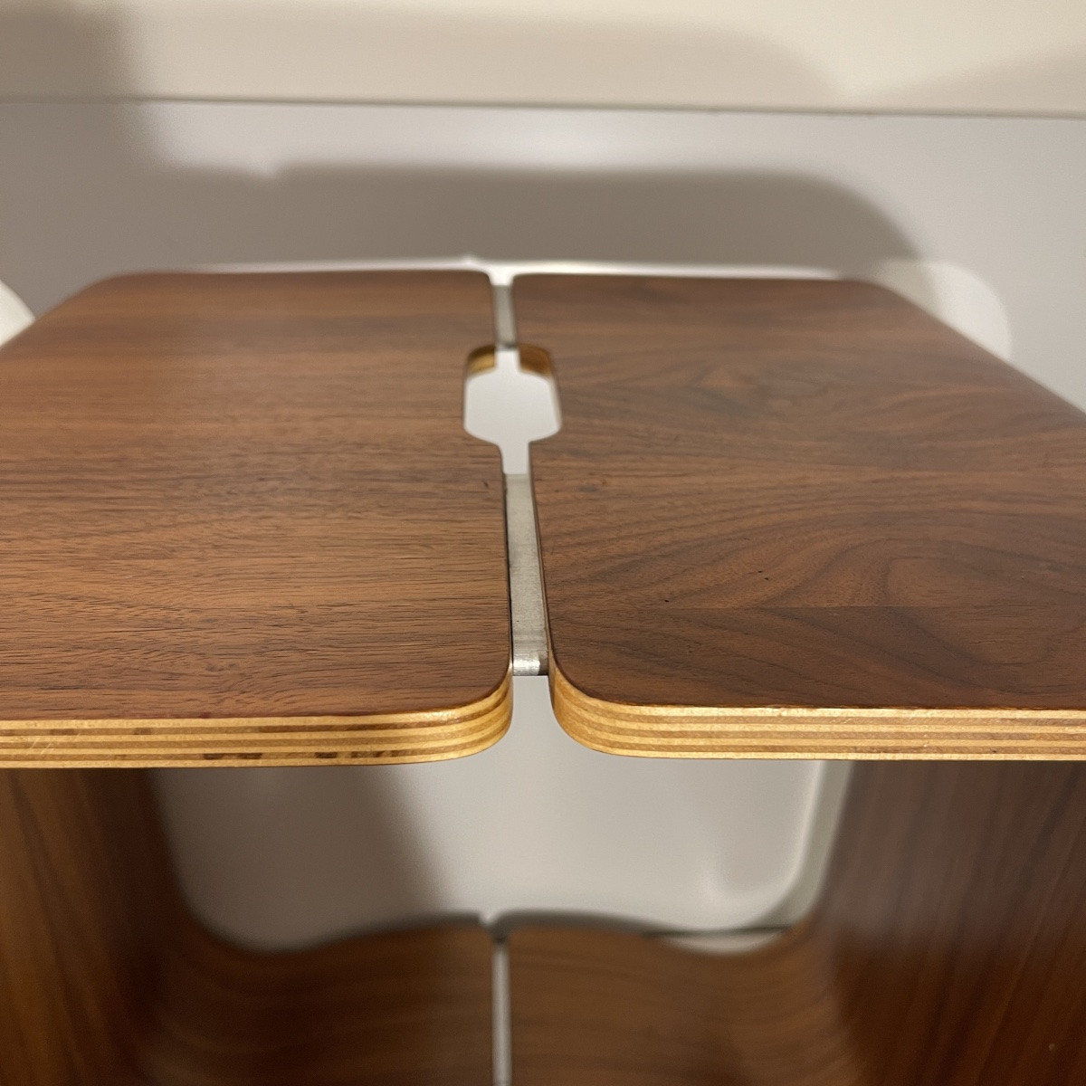 Paire De Tabourets / Tables d'Appoint, Palissandre Alu, Bois Mutlipex Courbé, Design Scandinave-photo-1