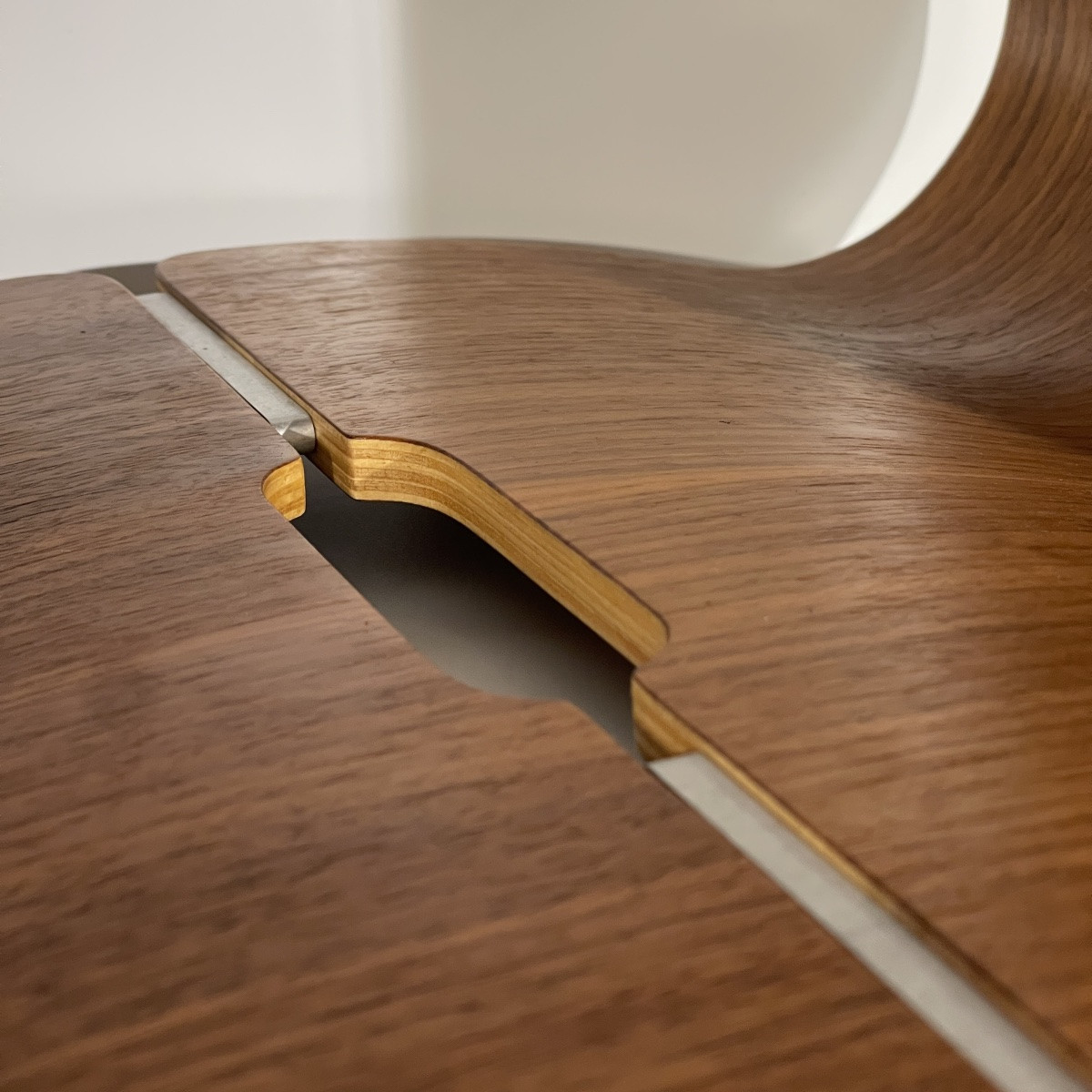 Paire De Tabourets / Tables d'Appoint, Palissandre Alu, Bois Mutlipex Courbé, Design Scandinave-photo-4