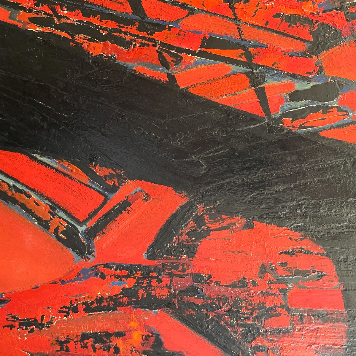 Serge Detriaux "city Map" Abstract Painting Oil On Panel, Ca 1988-photo-4